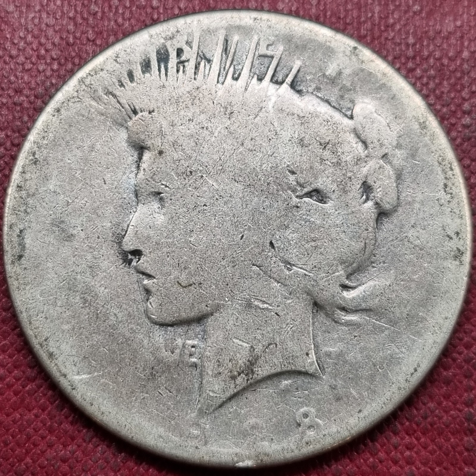 1928 Peace Silver Dollar $1 POOR Lowball Worst Condition Imaginable #95690