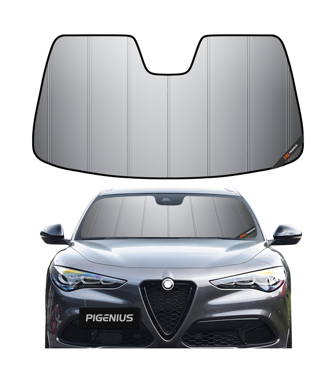 Pigenius Windshield Sun Shade for Alfa Romeo Stelvio 2018-2026 (All Trims/Qua...