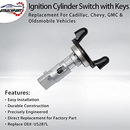 Ignition Lock Cylinder Switch with Keys | Replacement for 1998-2003 Cadillac,