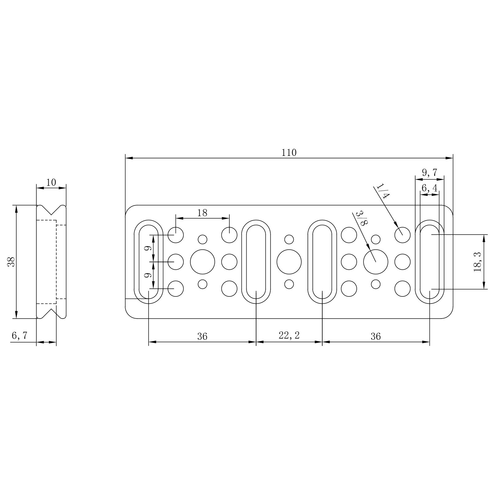 11*4CM Multi-Functional Cheese Plate Mounting Plate for Camera Cage Slider