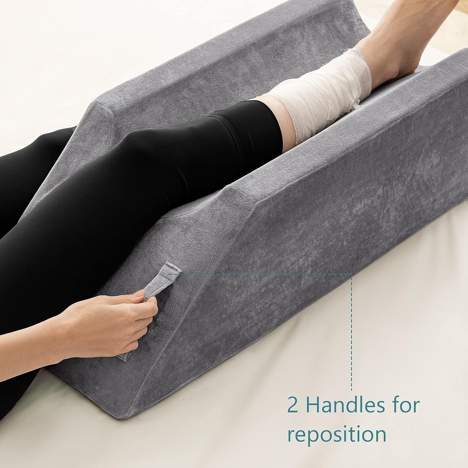 Leg Elevation Pillow for Leg/Knee Surgery Recovery, Memory Foam