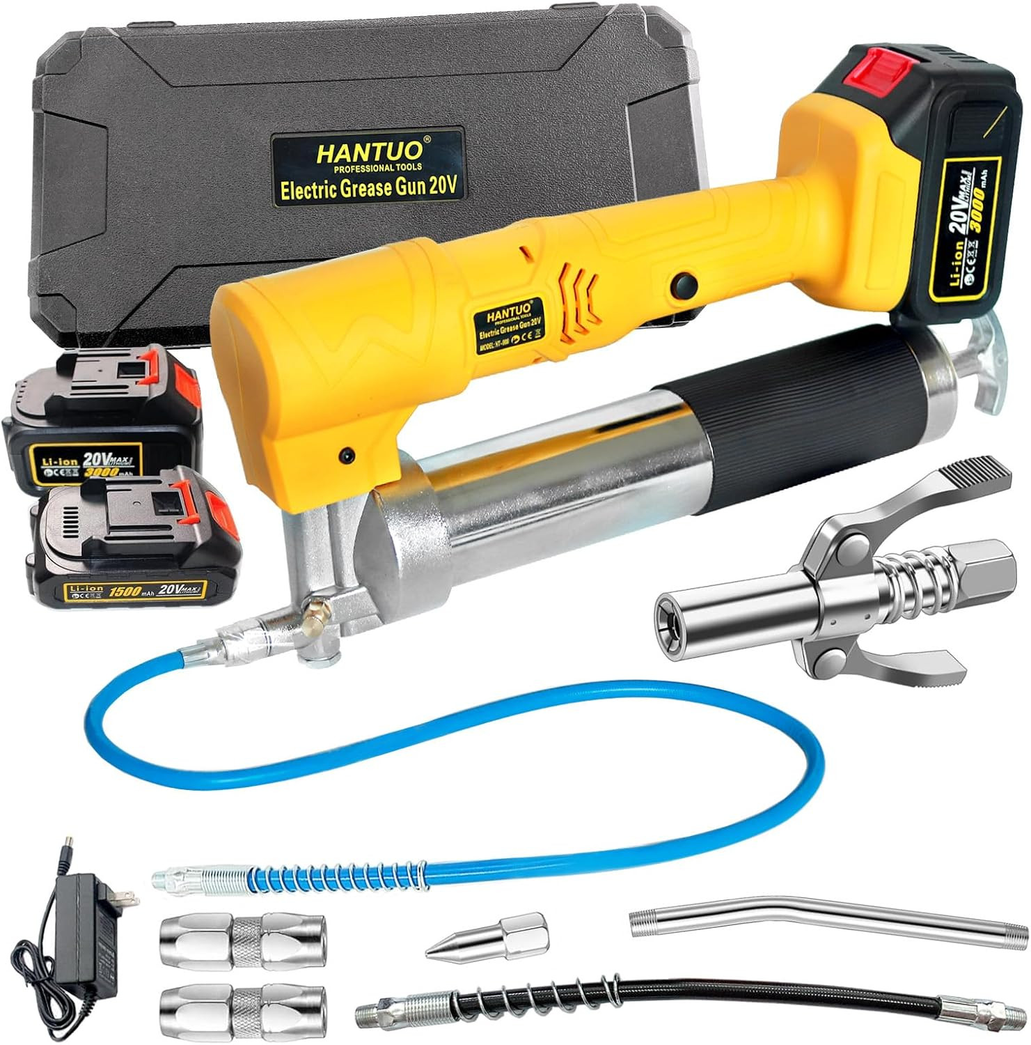 20V MAX Electric Grease Gun Kit with 2 Batteries and Charger, 12000 PSI Cordless
