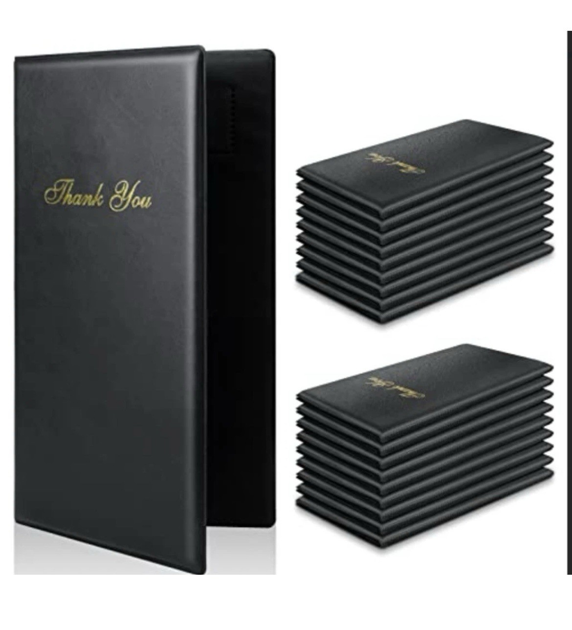 Check Presenters for Restaurants, 20 Pack 10" x 5.5" Guest Check Card Holder