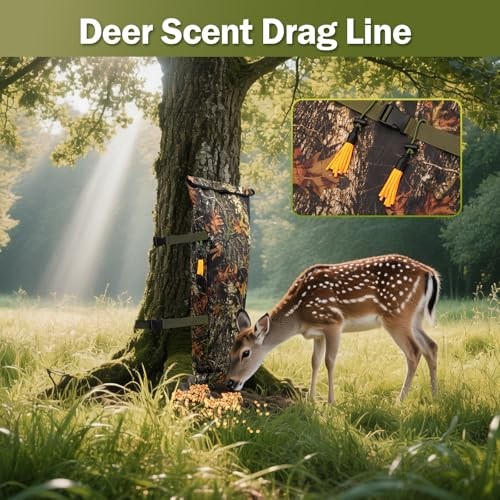 Camo Deer Feeder - 100 lb Tree Hugger Gravity Feeder, Waterproof One Size