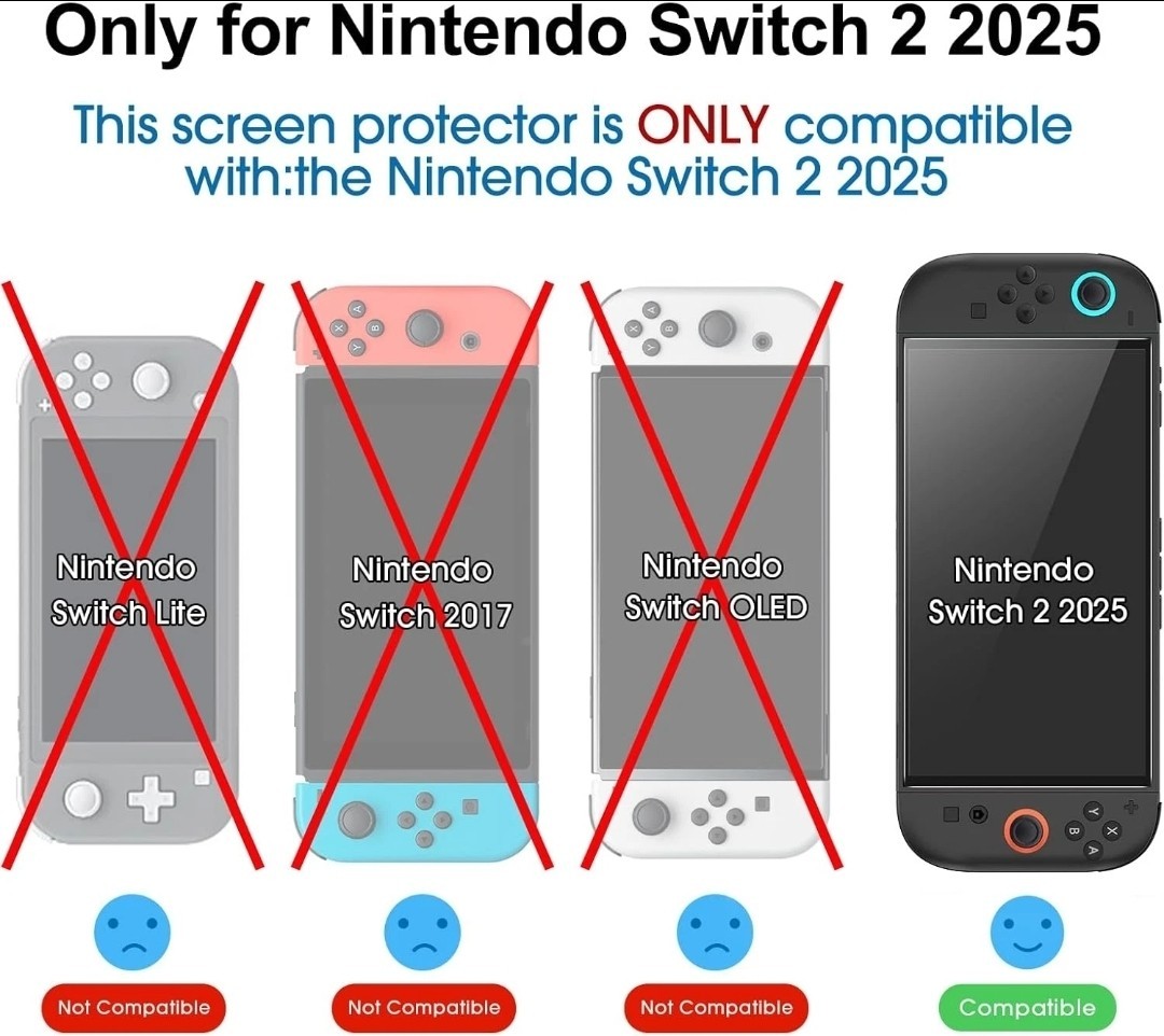 Auto-Alignment Onetouch for Nintendo Switch 2 Screen Protector 7.9'' 2025 Temp