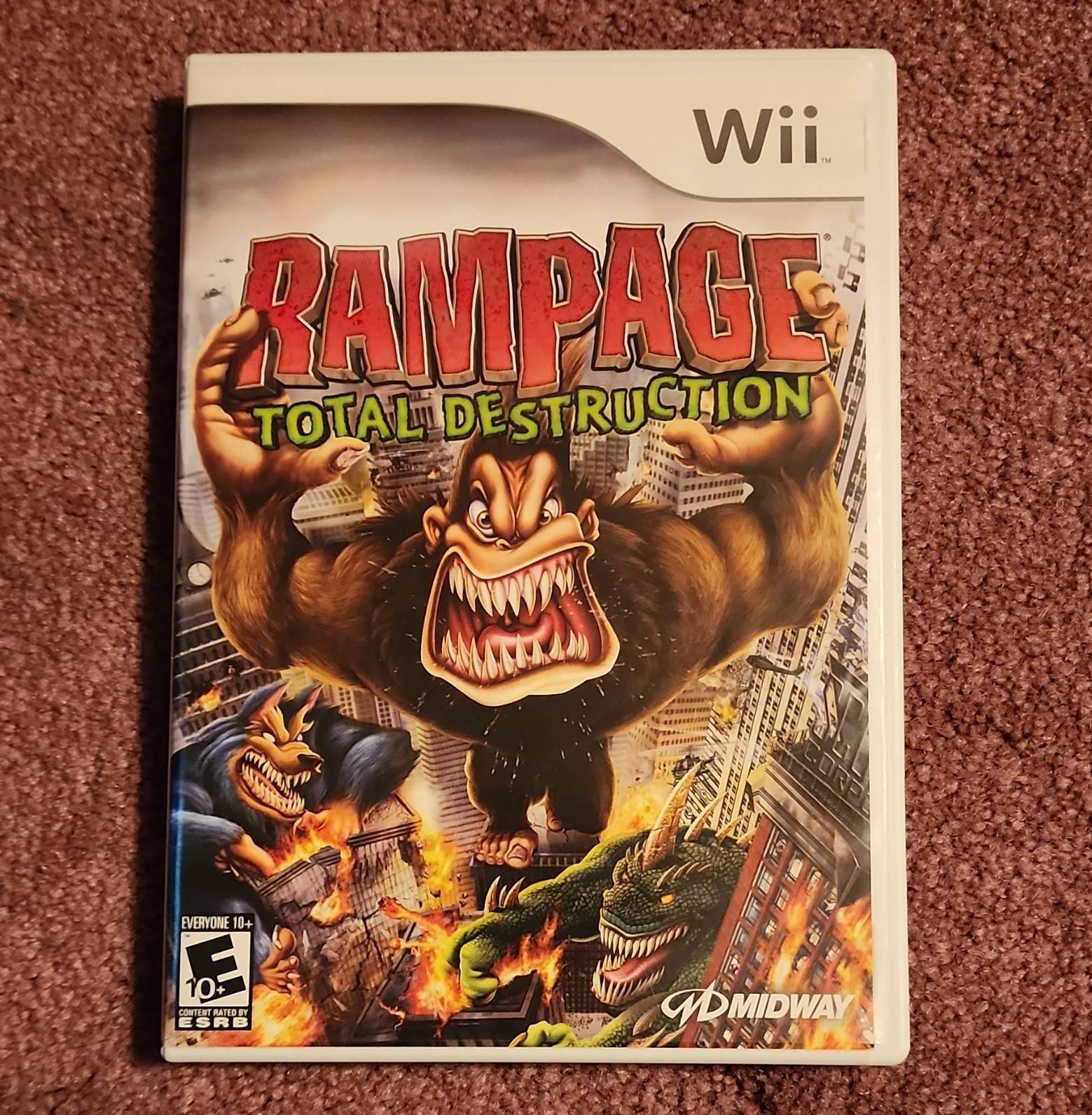 Midway Rampage Total Destruction Original English Case/Manual for Nintendo Wii