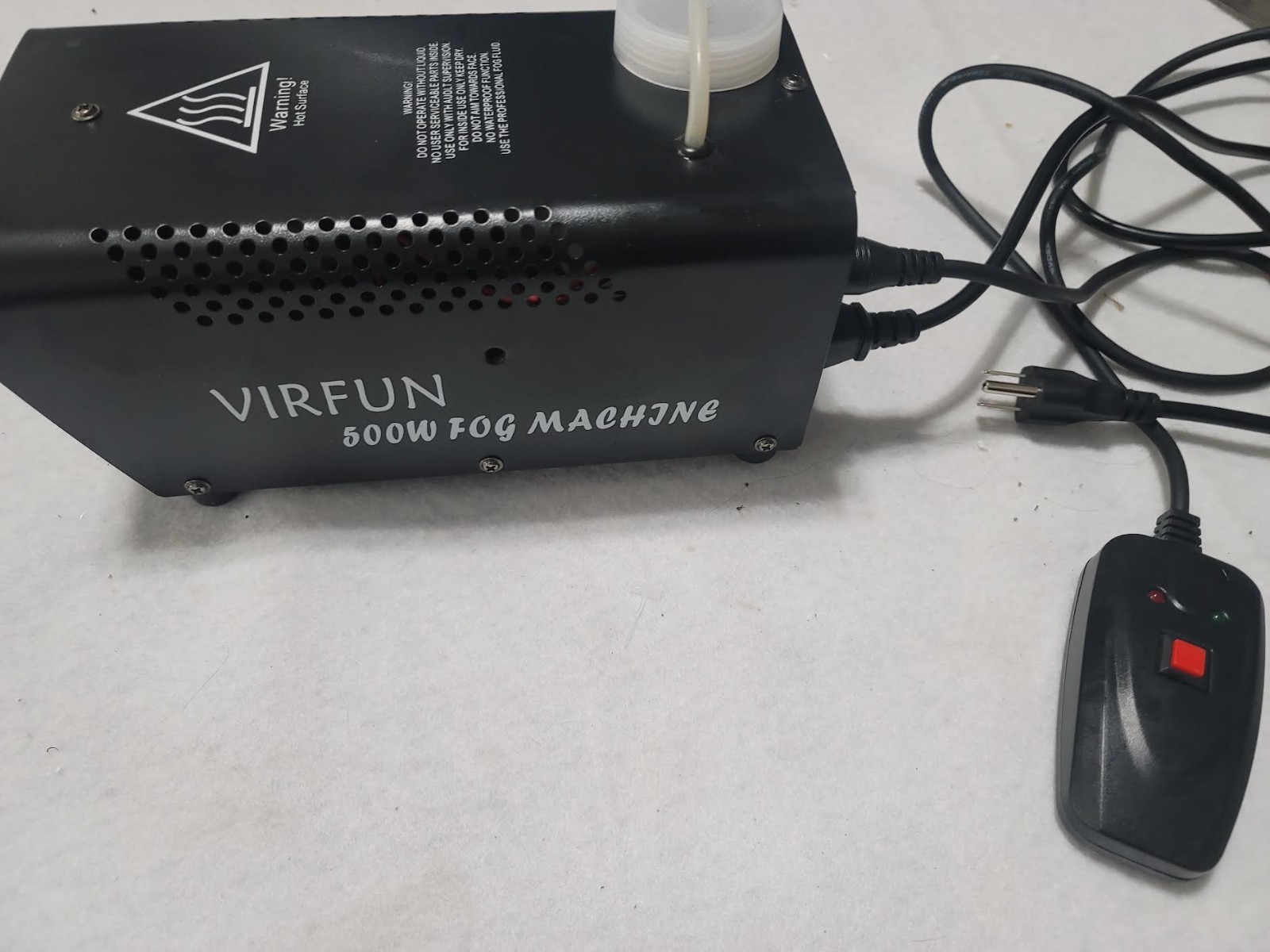 VIRFUN 500W Fog Machine w/ Tank & Cable  – Party DJ Stage Effect
