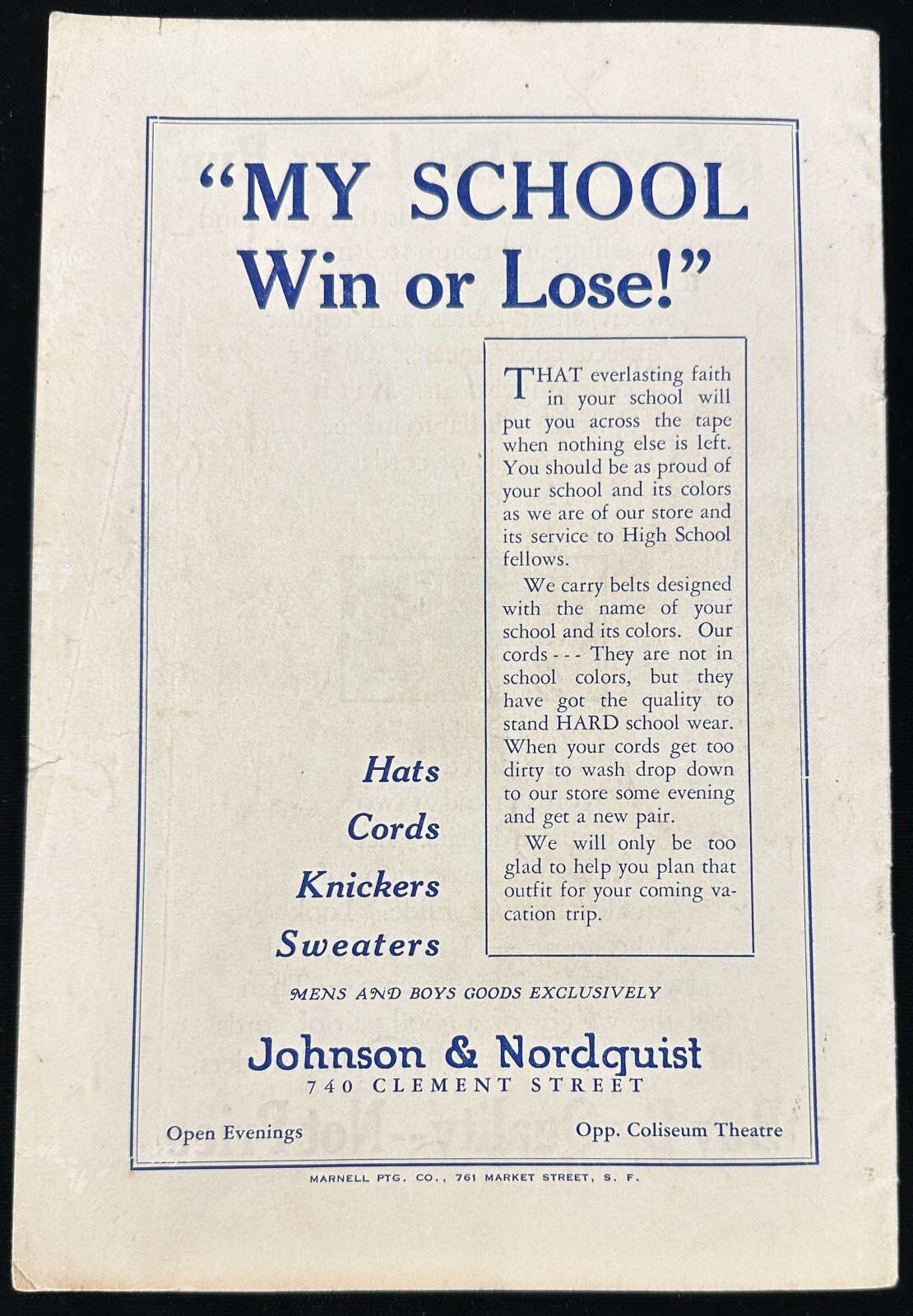1929 SF High School AAA Track and Field Championships Official Program