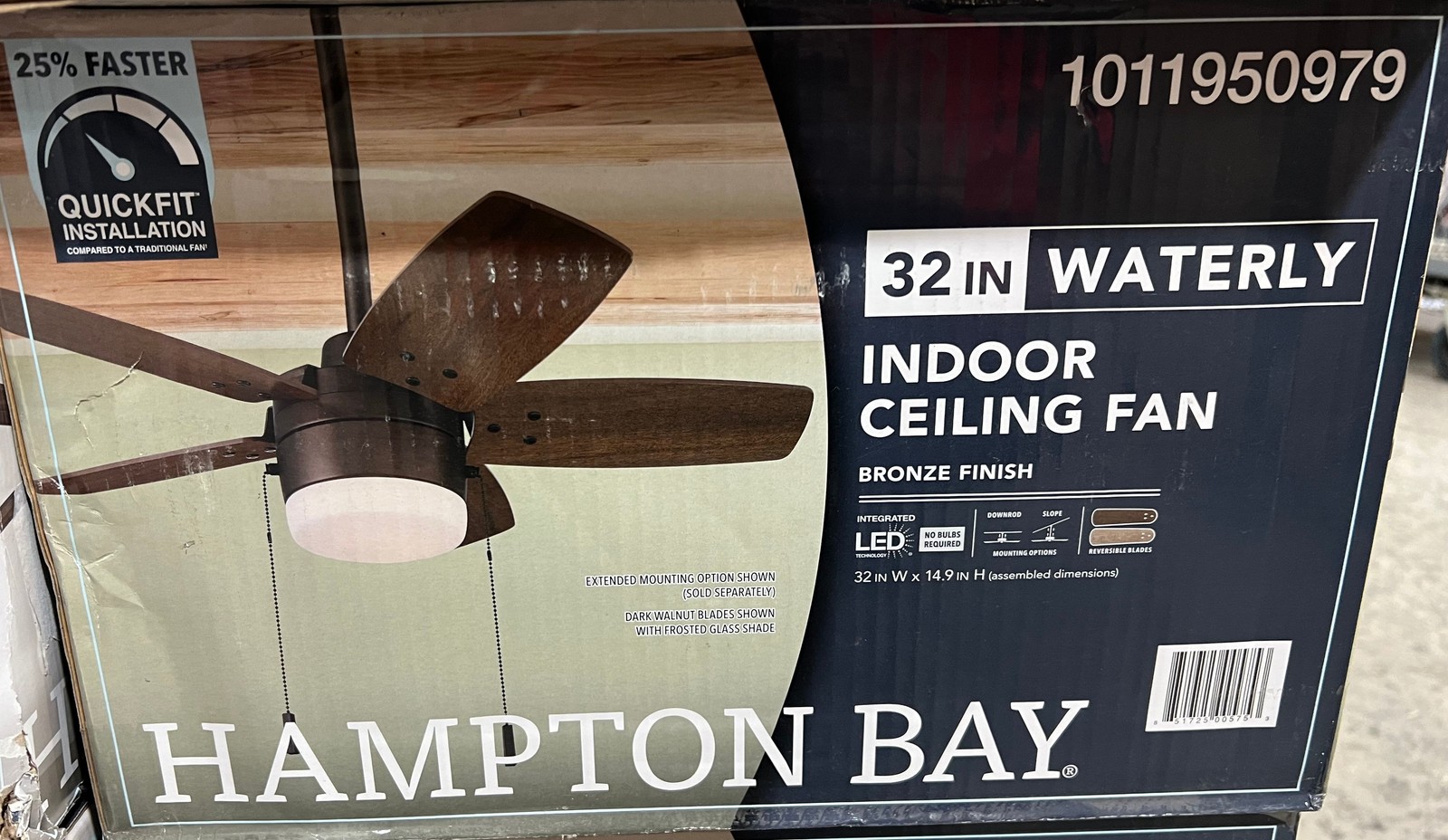 Hampton Bay Waterly 32 in. Indoor in Plated Bronze Ceiling Fan LED