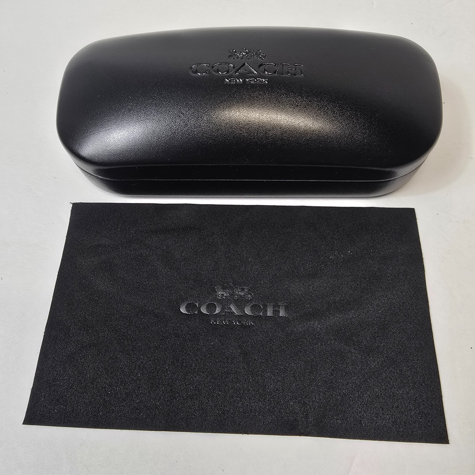 Coach Eyeglass Hard Clamshell Case Black EXC Microfiber Lined Genuine