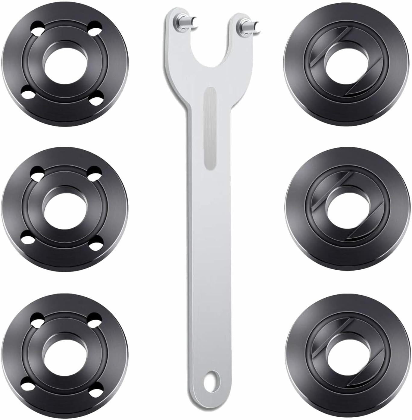 7PCS Angle Grinder Nut Angle Grinder Wrench Kit 5/8-11 Flange Metal Lock Nut for