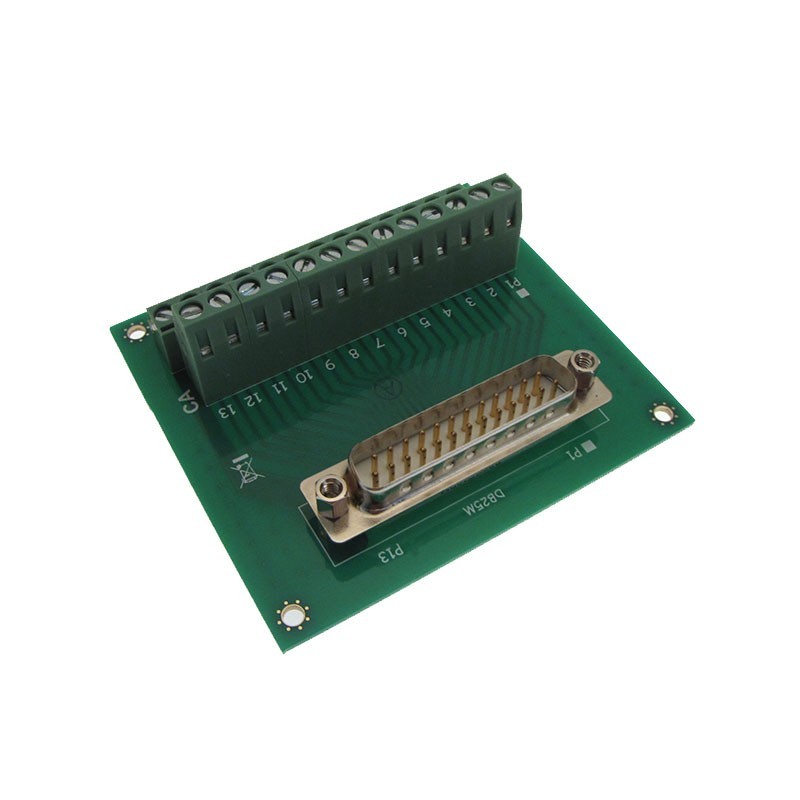 DB25 Male Signals Breakout Board Screw terminals vertical