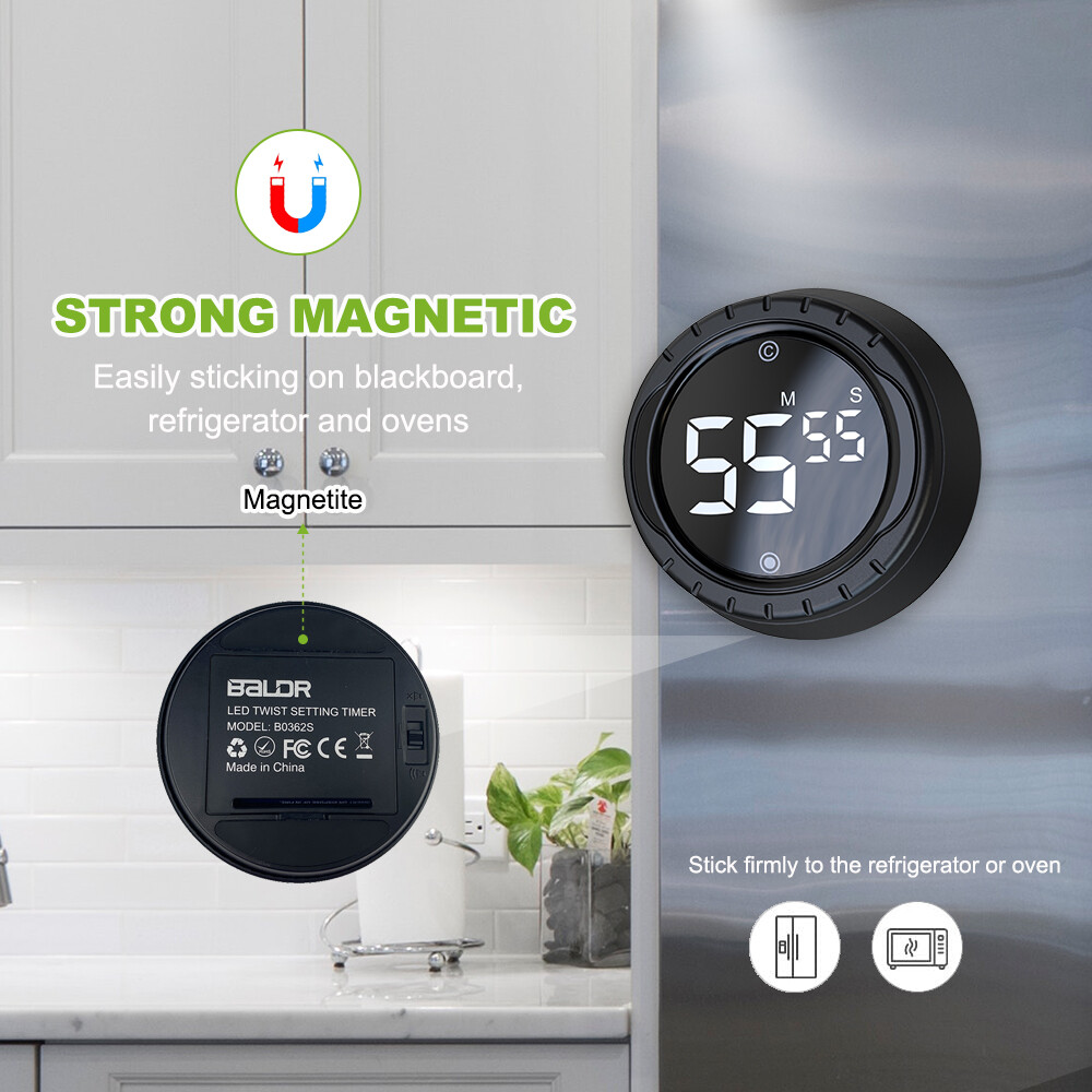 BALDR Digital Rotary Timer Study Timer Time Management Kitchen Timer