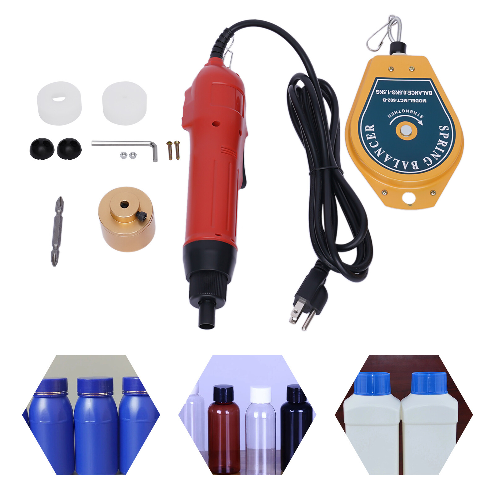 110V Handheld Electric Bottle Capping Machine Screw Capper Sealing Sealer Tool