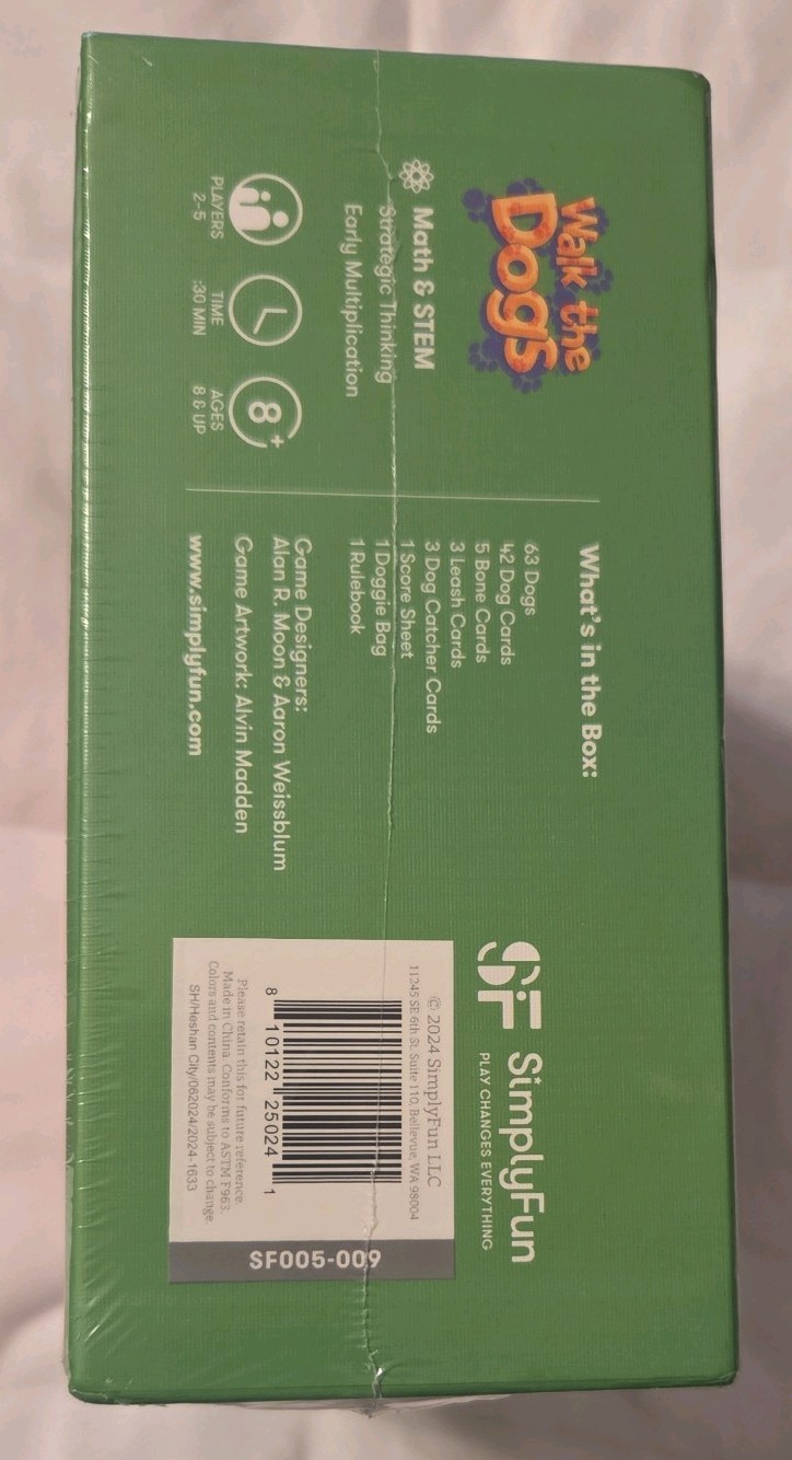 SimplyFun Walk The Dogs Educational Math Game NEW SEALED
