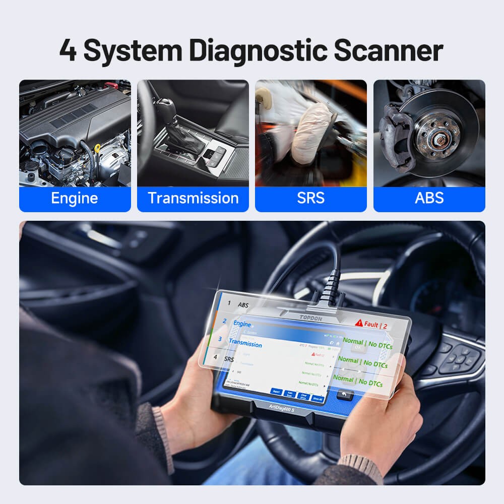 TOPDON AD600S Professional Vehicle Diagnostic Scanner Tool Engine ABS SRS TPMS