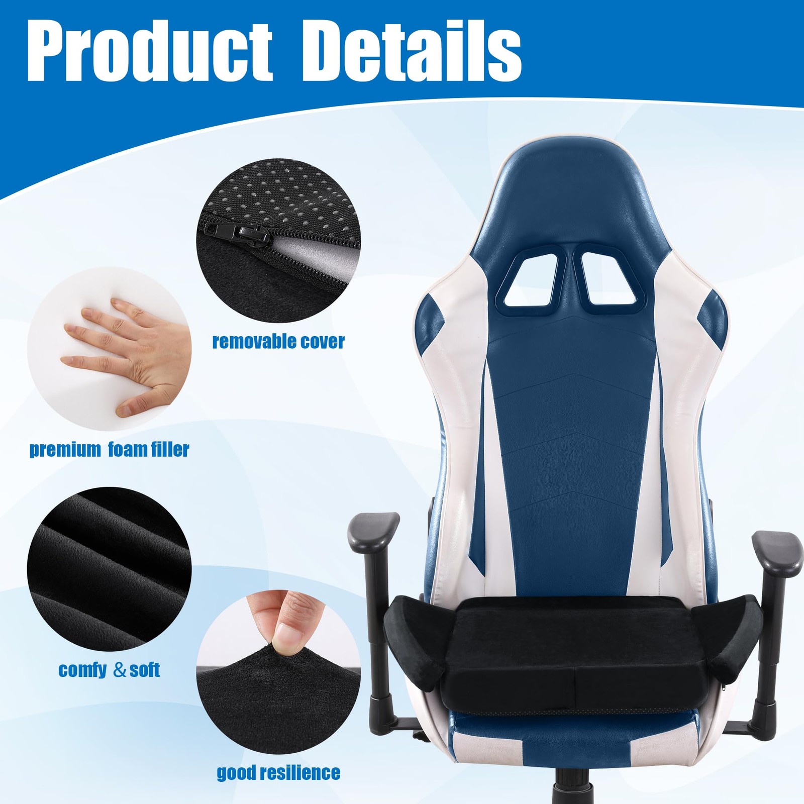 Ultra Soft Gaming Chair Cushion for Long Sitting Gamers,Tailbone Pain Reduce ...