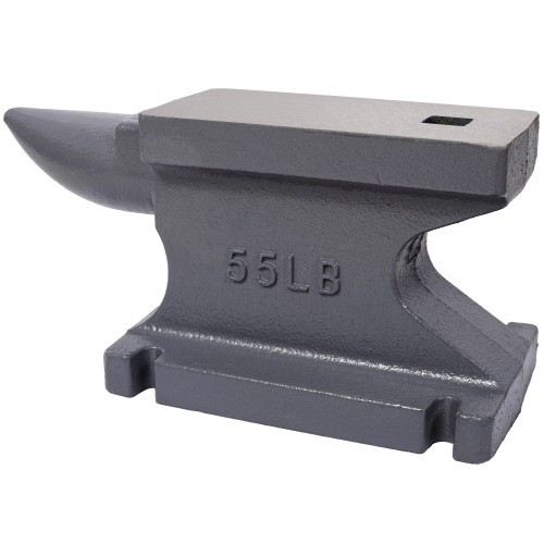 55lb Cast Iron Blacksmith Anvil w/ Square Horn&Stable Base For Bending Shaping