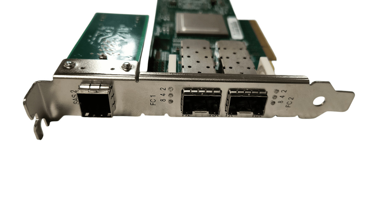 Qlogic QLE2562-WB PX2810403-43 8GB Dual Port FC HBA W/ SAS Expander No SFP