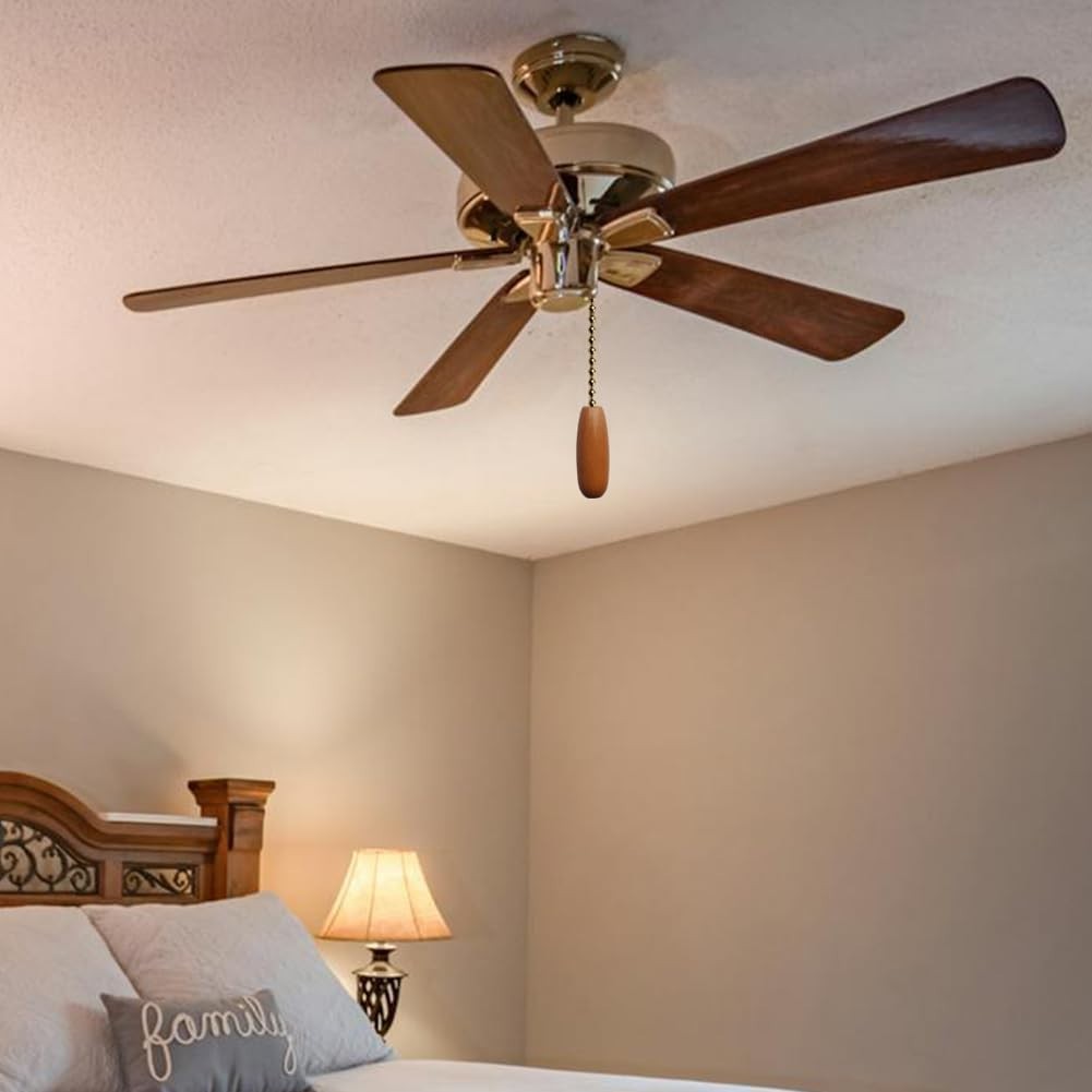 10 Pack 12-inch Ceiling Fan Pull Chain, Beaded Ball Chains Wooden Decorative ...