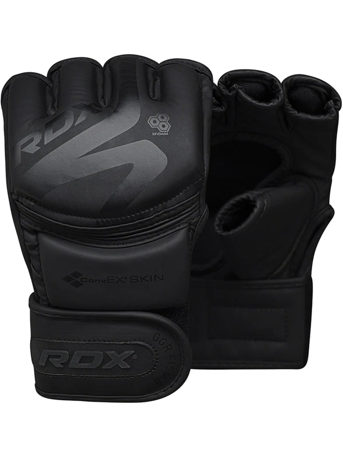 RDX Noir MMA Gloves for Cage Grappling, Kickboxing, Muay Thai, Open D-Cut Palm