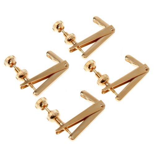 Violin Parts - Gold Fine Tuners w Gold Screws 4pcs 3/4-4/4 Size