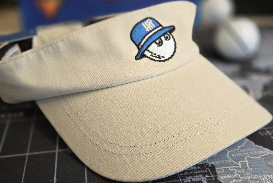 Undefeated Beige/Black Adjustable Golf Visor Cotton Canvas Embroidered Logo