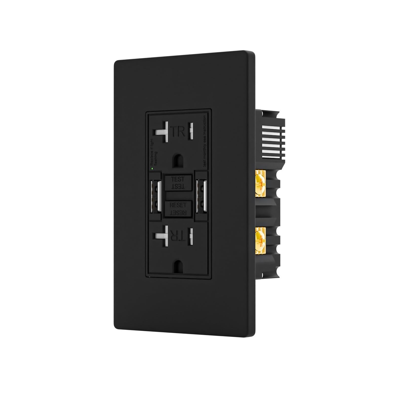20 Amp GFCI Outlet with Dual USB-A Ports, Self-Test GFCI Electrical Outlet, T...