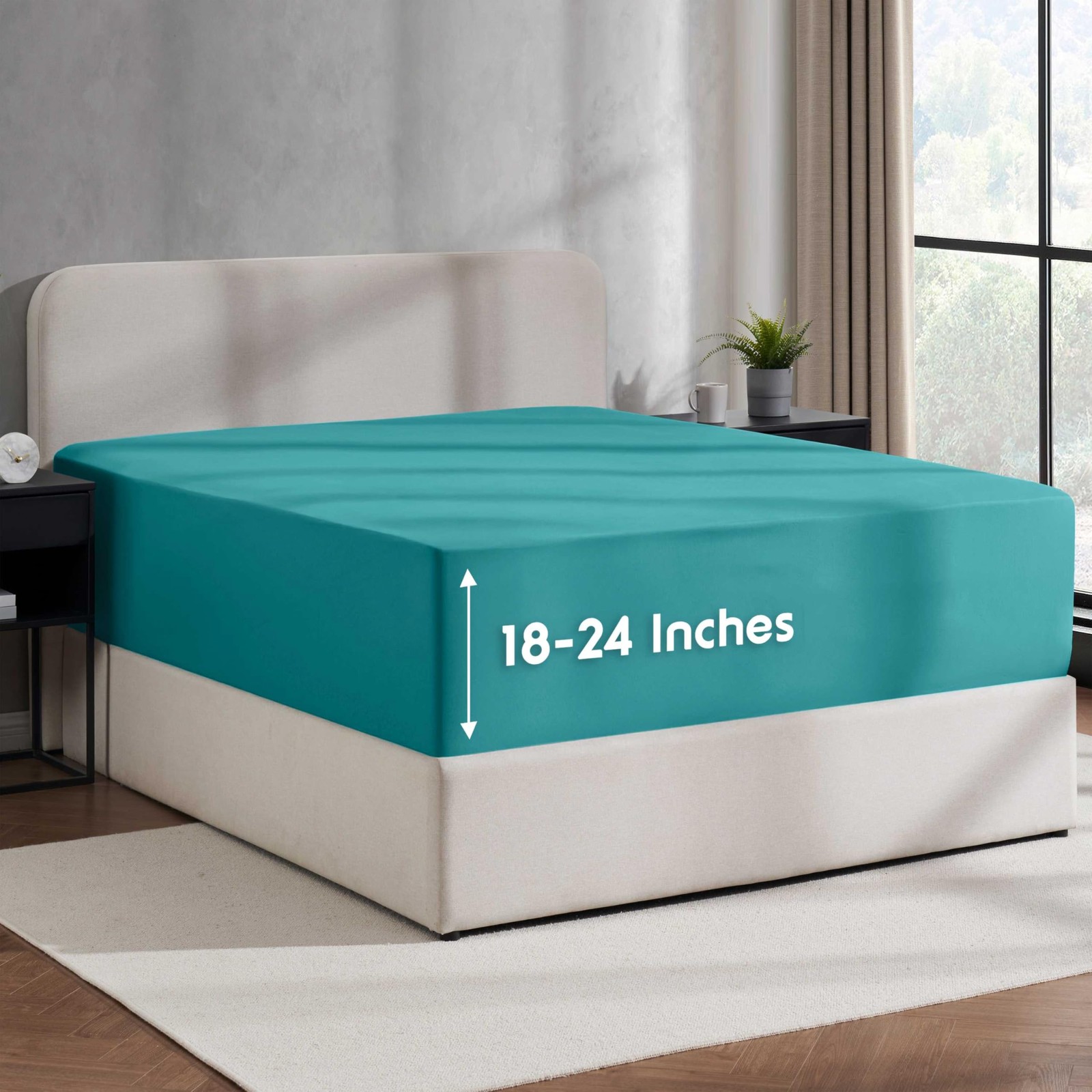 Kitchen King Premium Microfiber King Size Fitted Sheet Deep Pocket 19 To 24 Inch