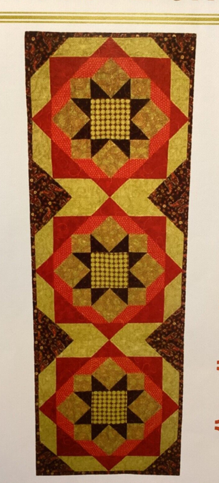 PATTERN Primitive Large Stars Quilt Table Runner NEW Nobel Needle Quilting