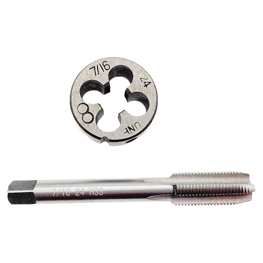 7/16-24 Tap & Die Set Right Hand HSS 7/16x24 UNS Thread Tap Die RH