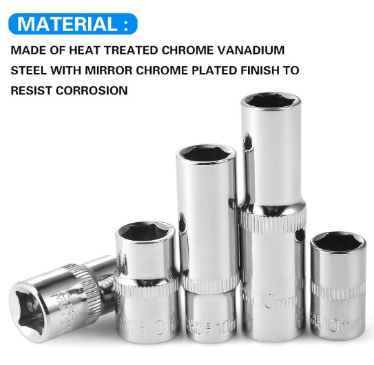 [10-Piece] 10mm Socket Set, 1/4-Inch & 3/8-Inch Drive Impact Socket, 6-Point...