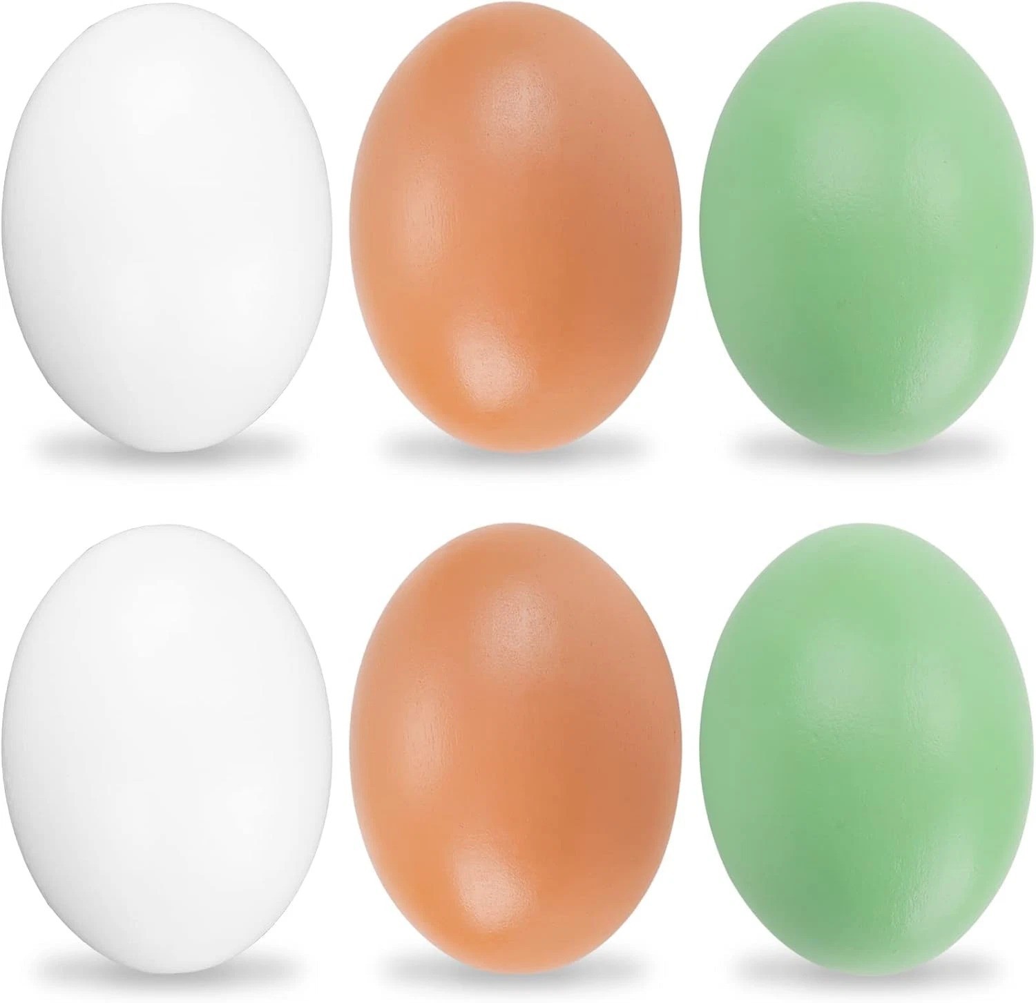 6Pcs Wooden Fake Nest Eggs Easter Eggs for Craft Get Hens to Lay Eggs 3 Colors