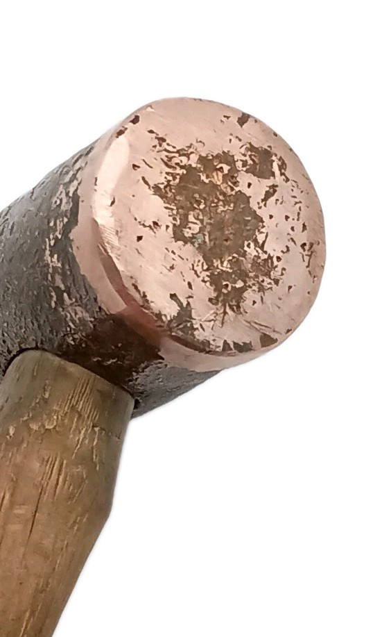 Vintage Copper Wood Hammer Mallet no Spark