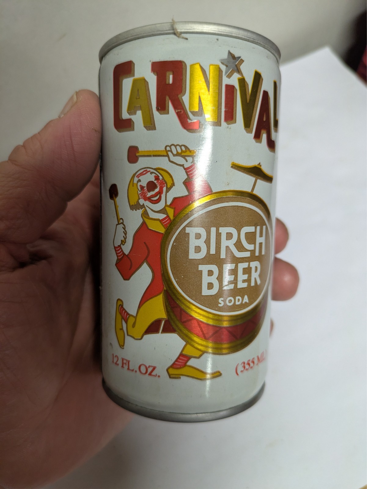 12oz Carnival Birch Beer empty unopened soda can, Scranton, PA