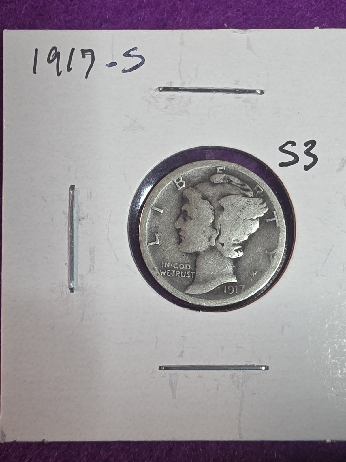 1917-S Mercury Dime 90% Silver Early Date