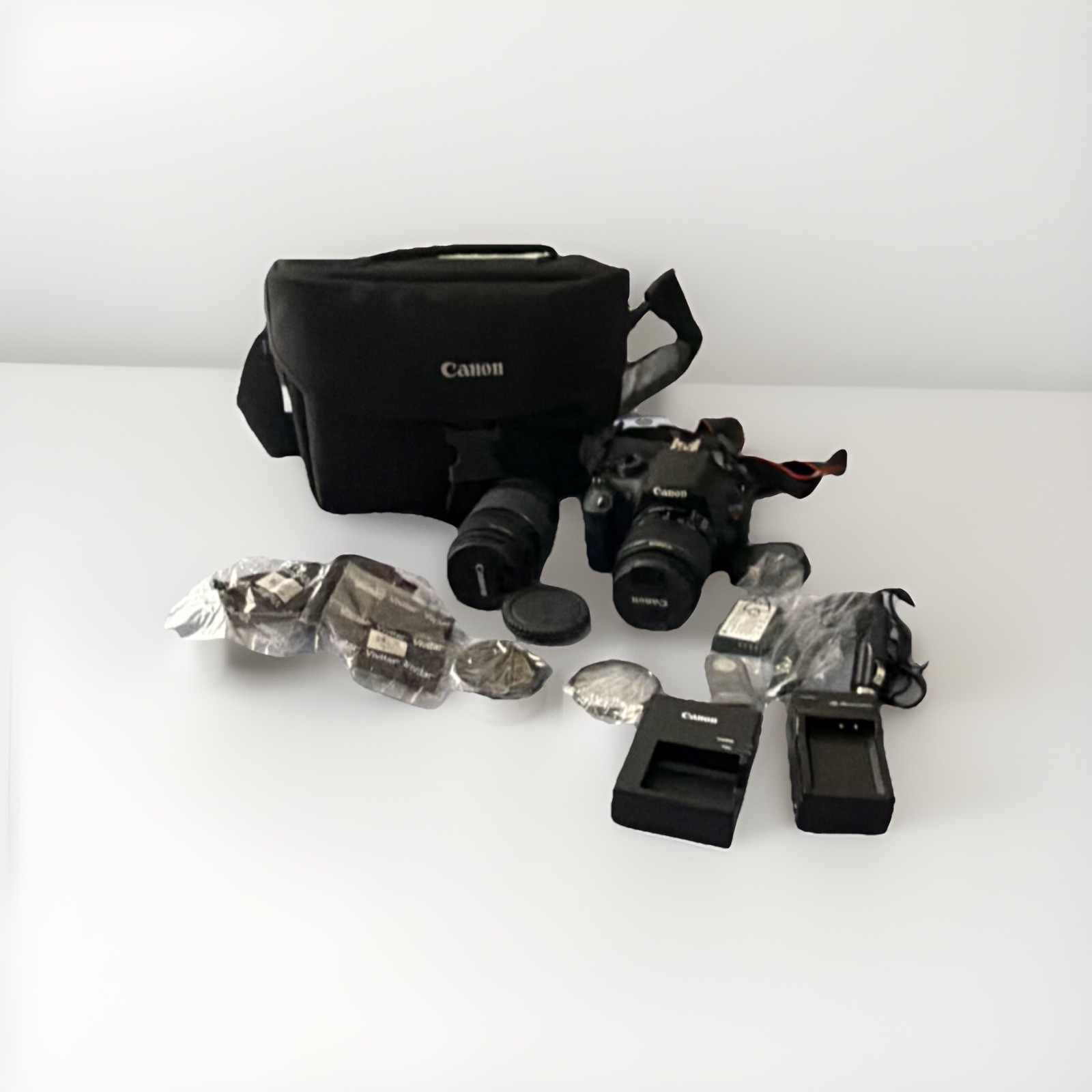 Canon Camera Accessory Bundle with Bag, Lenses, Batteries, and Charger