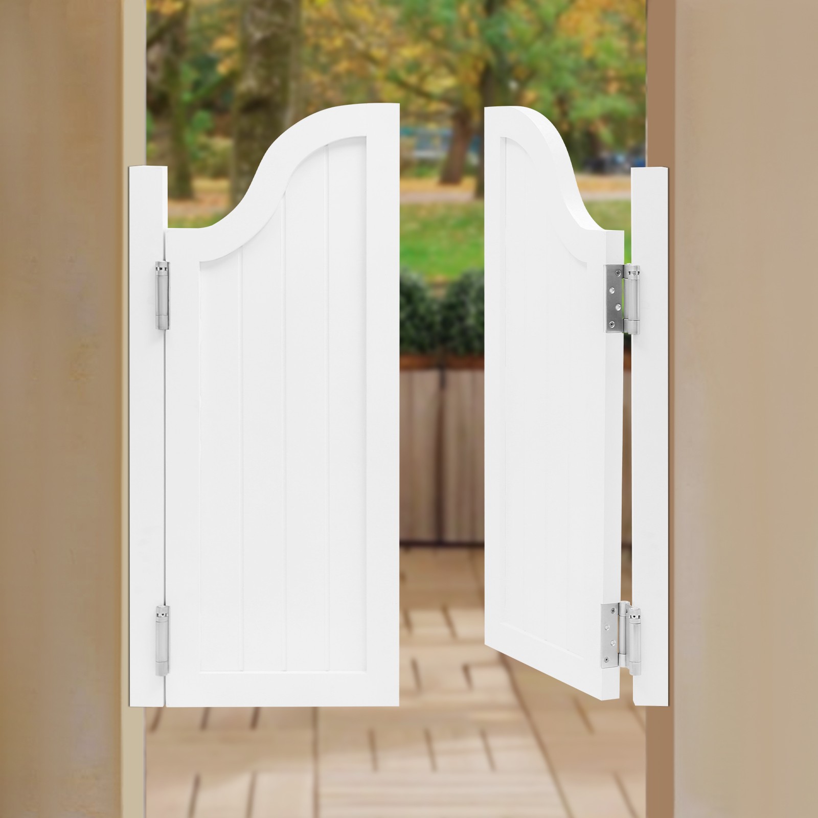 White Modern Swing Solid Wood Door Partition Door For Shop Entrance Partition
