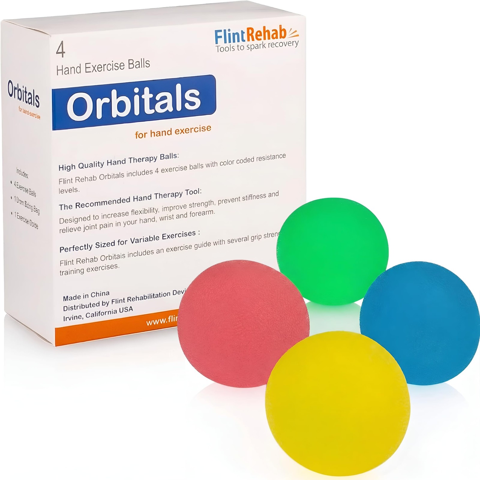 Premium Hand Exercise Balls - Set of 4 for Carpal Tunnel Stress/Pain Relief, ...