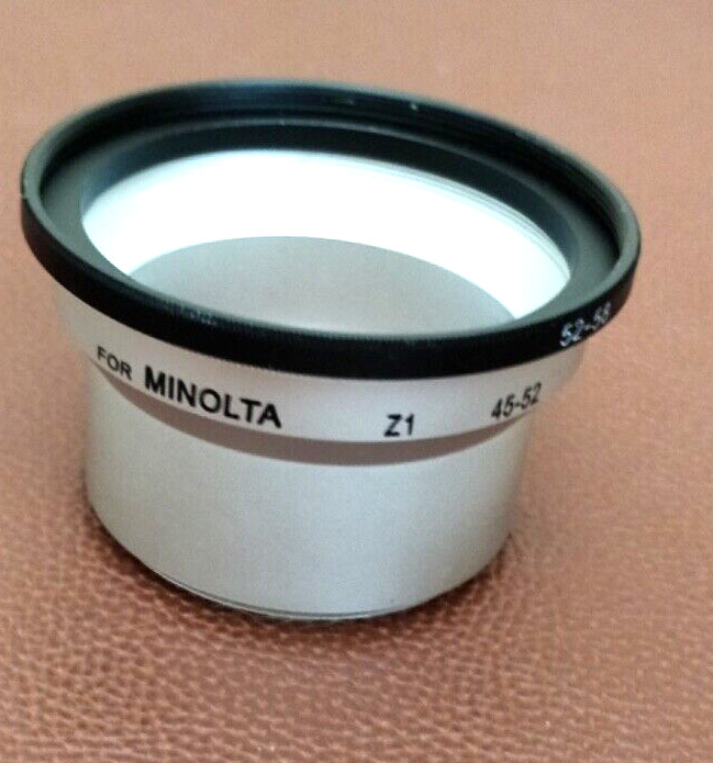 Minolta Z1 45-52mm Lens Hood Adapter Tube + adapter ring 52-58mm
