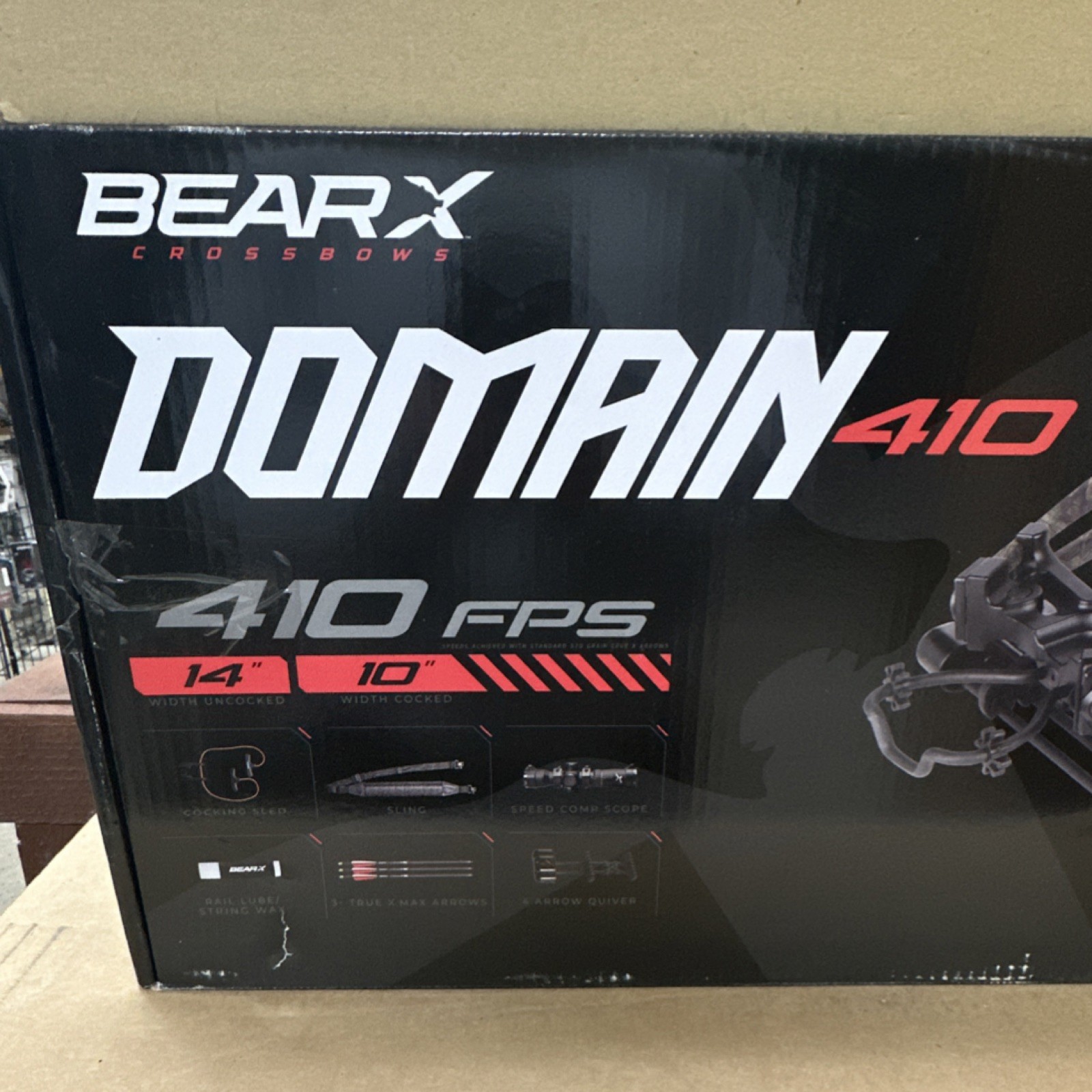Bear X Domain 410 Crossbow 410 fps Black Camouflage with Scope and Arrows