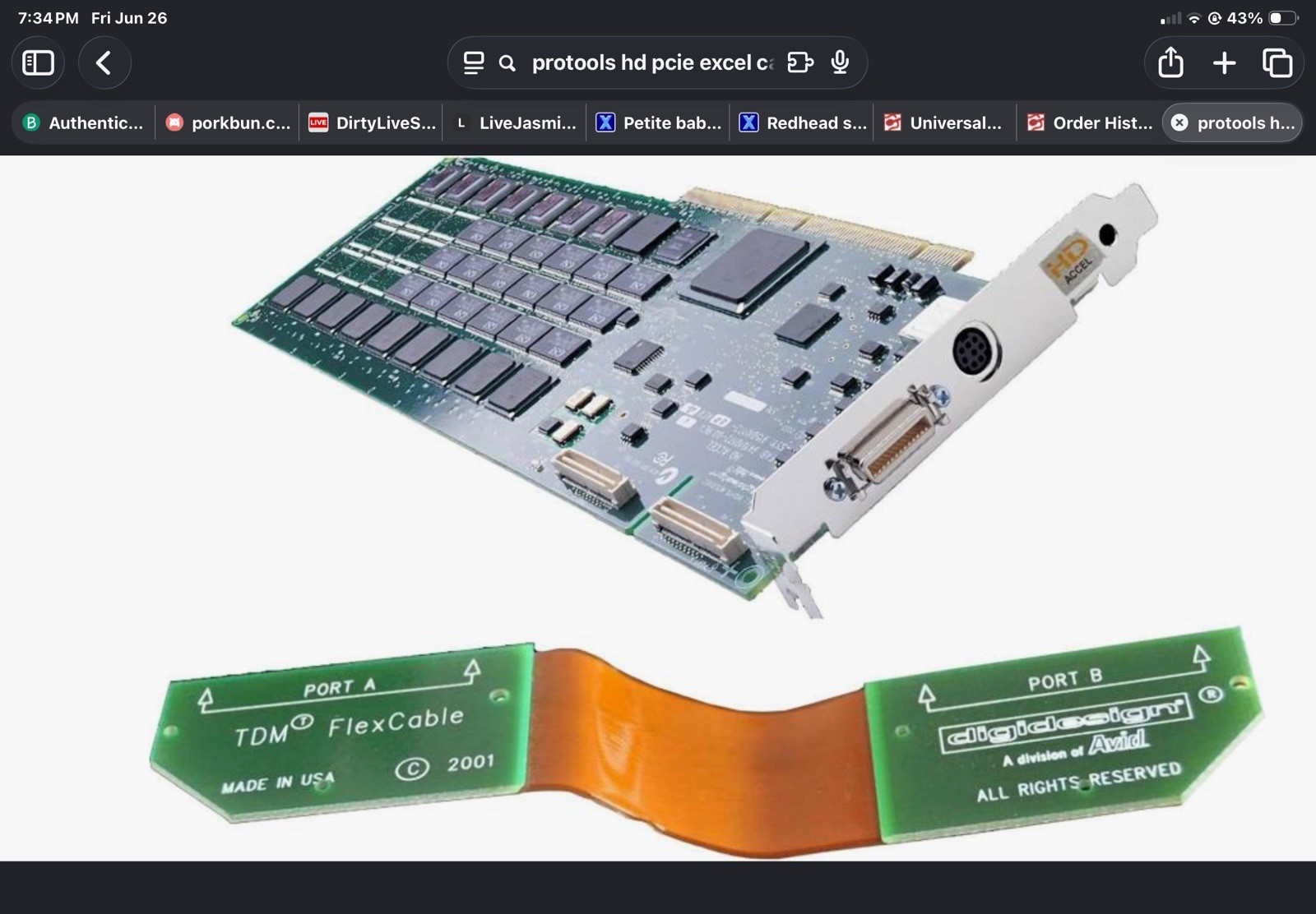 Avid Pro Tools HD Accel PCIE Audio Interface ExcelCard