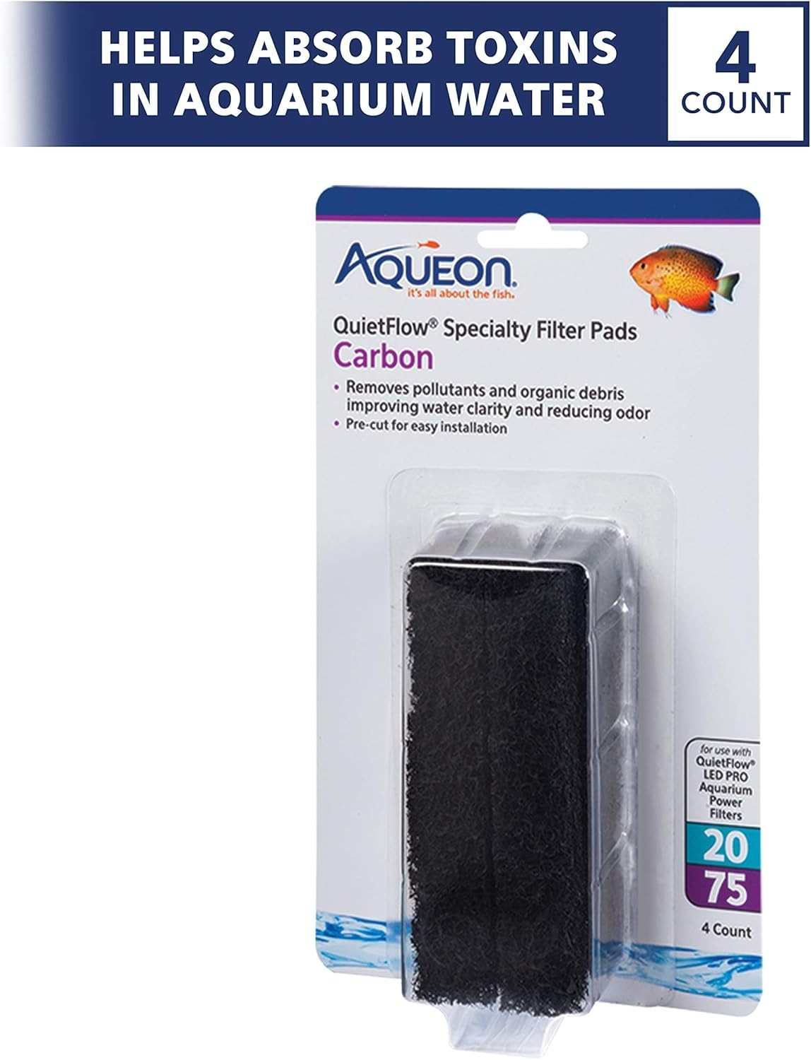 High-Performance Carbon Replacement Pads for QuietFlow Aquarium Filters