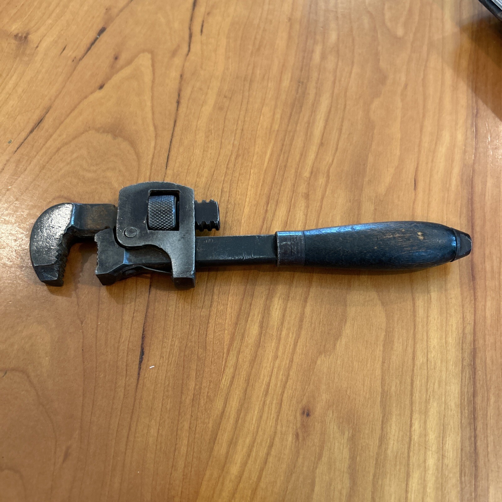 Antique Vintage Adjustable Pipe Wrench With Chip