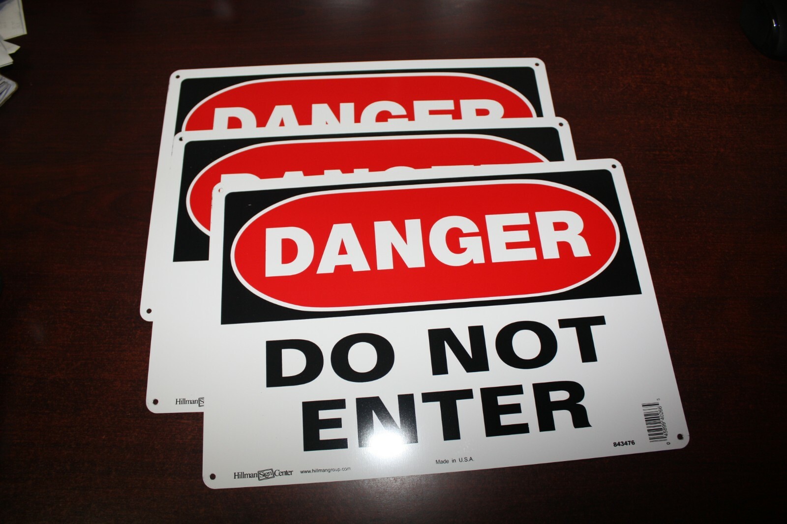DANGER DO NOT ENTER NEW SET OF 3 SIGNS 10" x 14" Aluminum ( metal ) Hillman