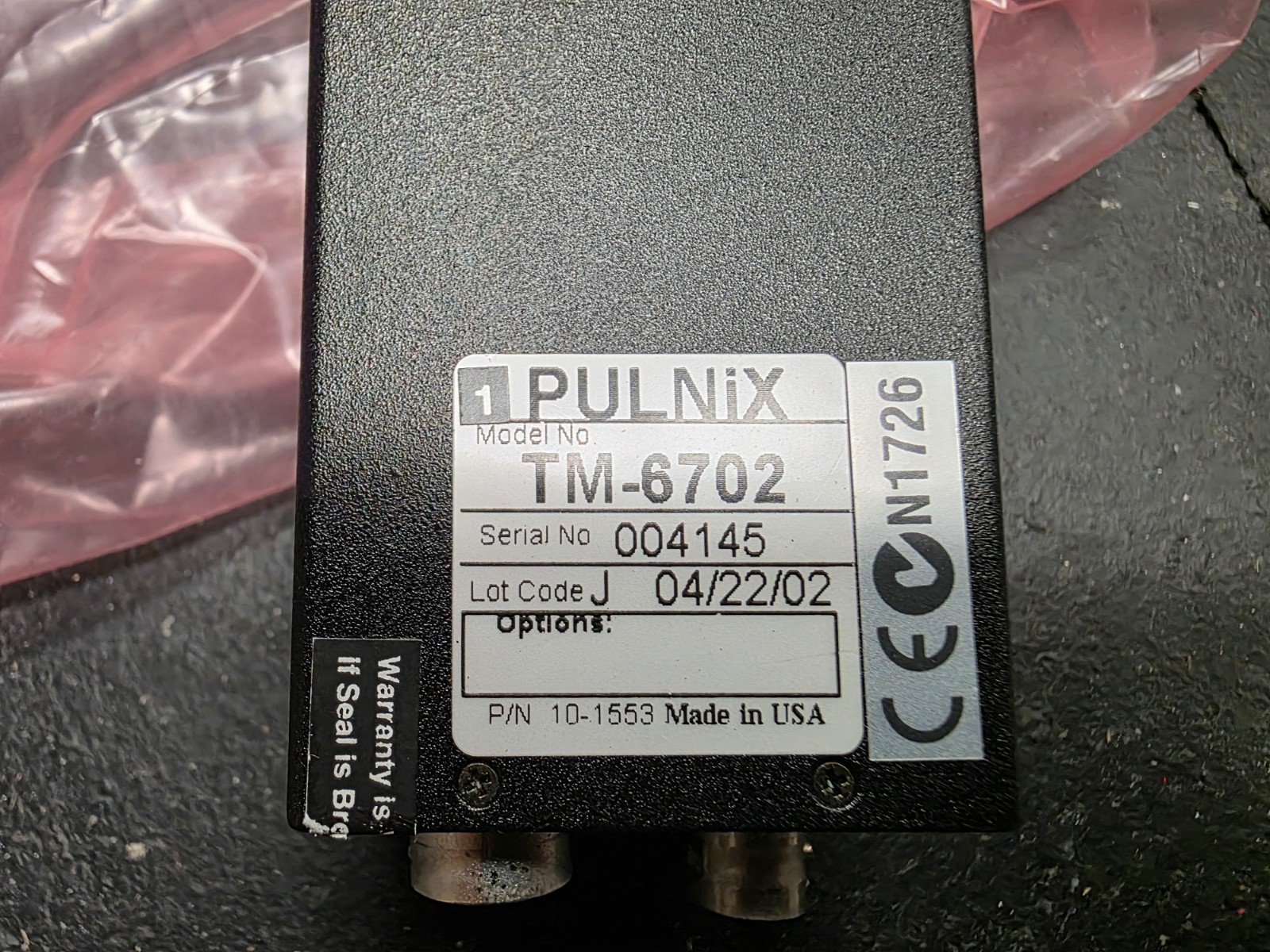 PULNiX TM-6702 Progressive Scan CCD Camera Machine Vision w/ Manual