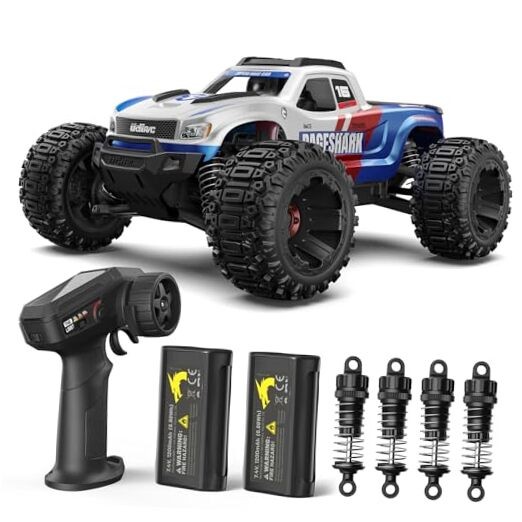 Fast All-Terrain RC Cars, Upgradable 56 MPH, Heavy-Duty 4WD Off-Road 1:16 Blue