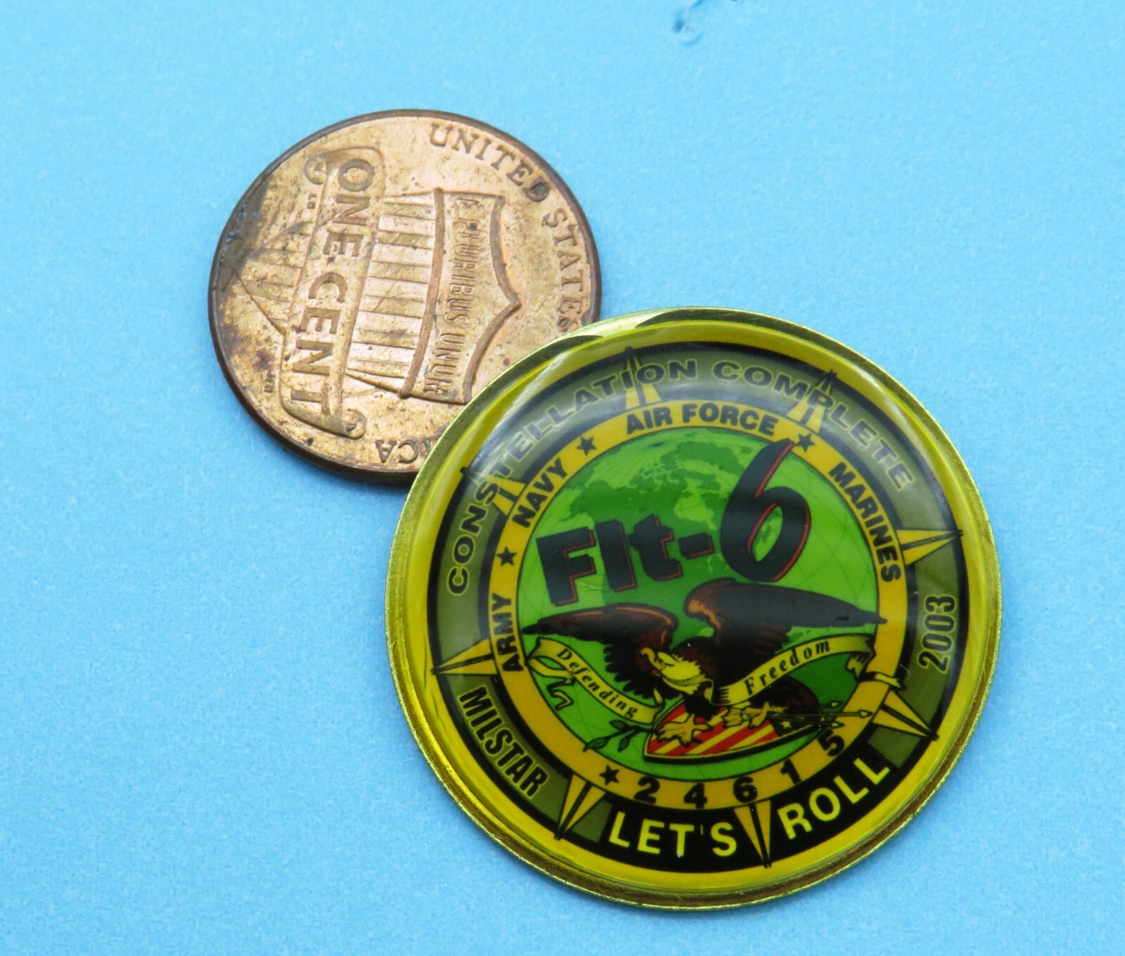 PIN '03 vtg MILSTAR Flt-6 SATELLITE 'Let's Roll' US Navy Air Force Marines Army