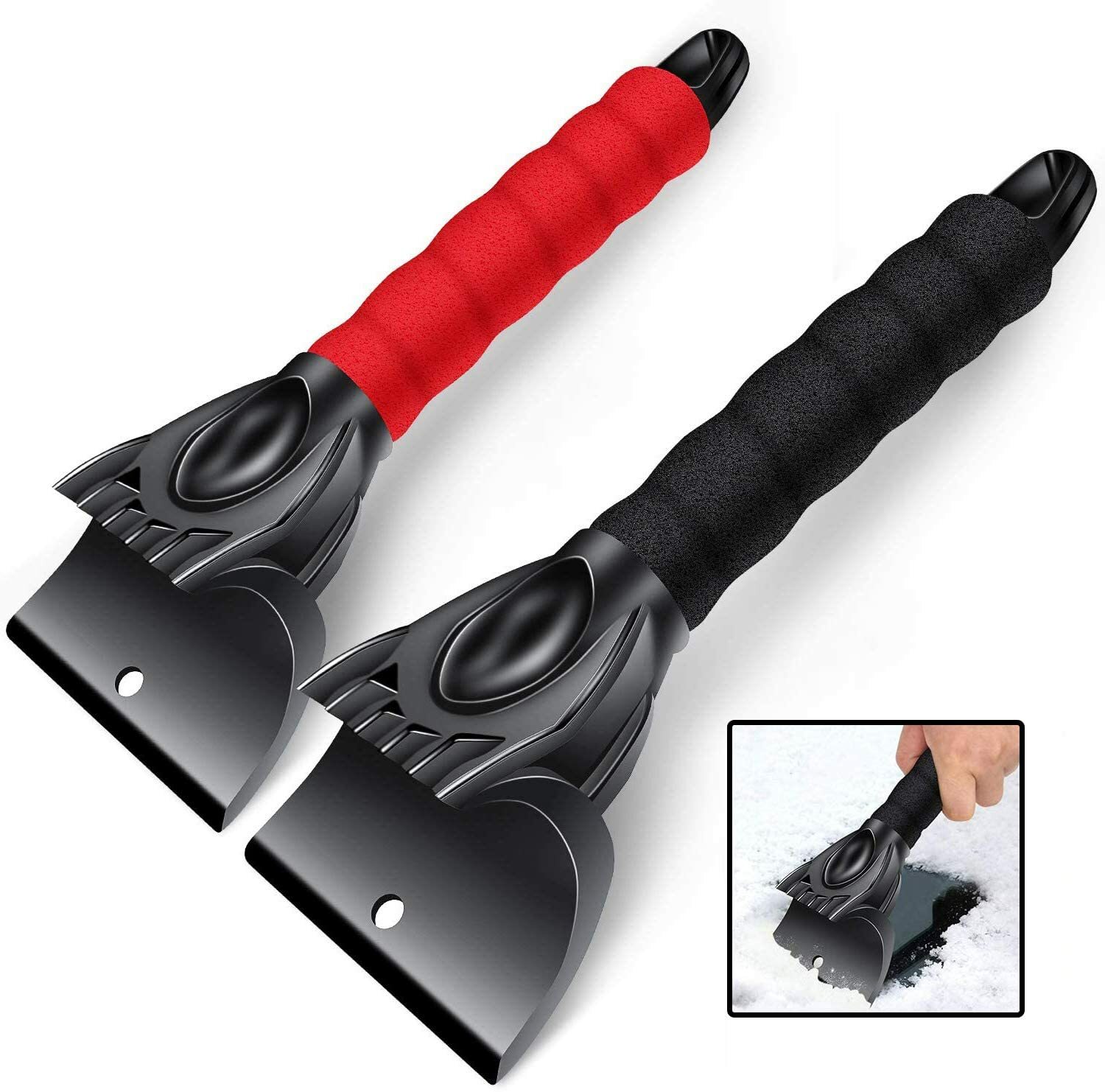 Ice Scraper for Cars & Pick Up Trucks, Window Scraper Snow Brush for Car(2 Pack)