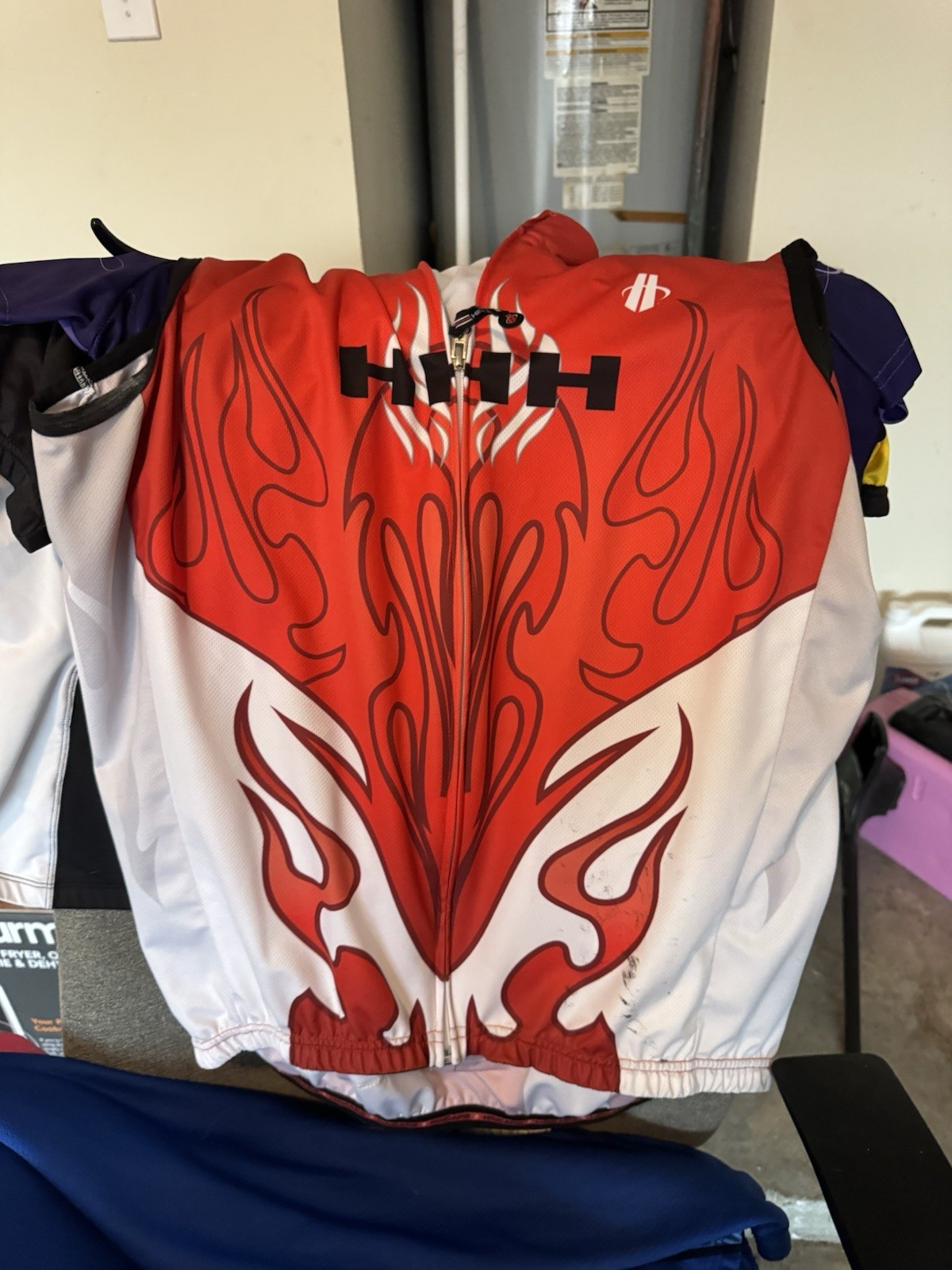 HHH Paintball Jersey Red White Flame Graphic